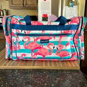 Simply southern pink flamingo duffel bag